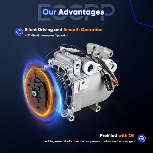 Image of ECCPP AC Compressor 2000-2007 Fit for Dodge Stratus for Mitsubishi Eclipse Galant Lancer 1.5L 1.8L 2.0L 2.4L AC Compressor with Clutch