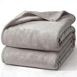 Hansleep 毛布 もうふ ひざ掛け ひざかけ 膝掛け ブランケット ハーフケット マイクロファイバー 柔らかく肌触り 暖かい 洗える 静電防止 四季適用 (70x100,ダーク グレージュ)