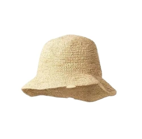 Chapeau seau en paille femme casquette soleil plage été polyvalente bord court