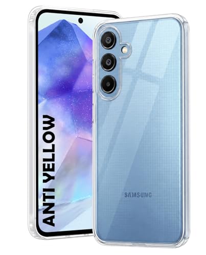 Image of DIZORO Compatible with Samsung Galaxy M35 5G Back Cover Case Clear,[ Anti Yellow ][Military Grade Protection] Hard PC Back Cover Transparent