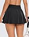 CRZ YOGA Tennis Skirts for Women Crossover High Waisted Ruffle Layered Workout Athletic Golf Skort Skirts with Pockets Black Small