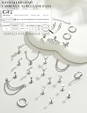 Chriscoco 22 szt. Kolczyki ze stali nierdzewnej Kobiety Piercing Ear Gold 14K Pozłacane Hipoalergiczne Złote Kolczyki Małe Kolczyki Kolczyki Kolczyki Srebrne Piercing Tragus Helix Chrząstka, 20G (0.8