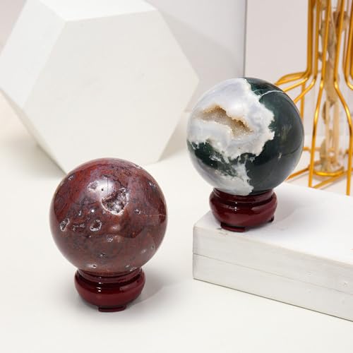Agate herbe d'eau verte boule de quartz pour harmoniser votre espace