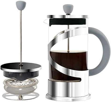 French Press Coffee Maker Tea Maker With Reusable Stainless Steel Filter, Double Premium German Glass 34oz