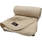 hiorie(ヒオリエ) 日本製 5重ガーゼケット シングル（約135-140cm×200cｍ） 1枚 通気性 洗える オールシーズン ベージュ