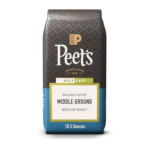 Peet's Coffee Ground Coffee Medium, Middle Ground Half-Caf, 10.5 Ounces - image 1