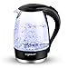 Price comparison product image Aigostar Adam 30KHH - Glass Water Kettle with LED Lighting, 2200 Watts, 1.7 Liter, Boil-Dry Protection, BPA Free, Black.