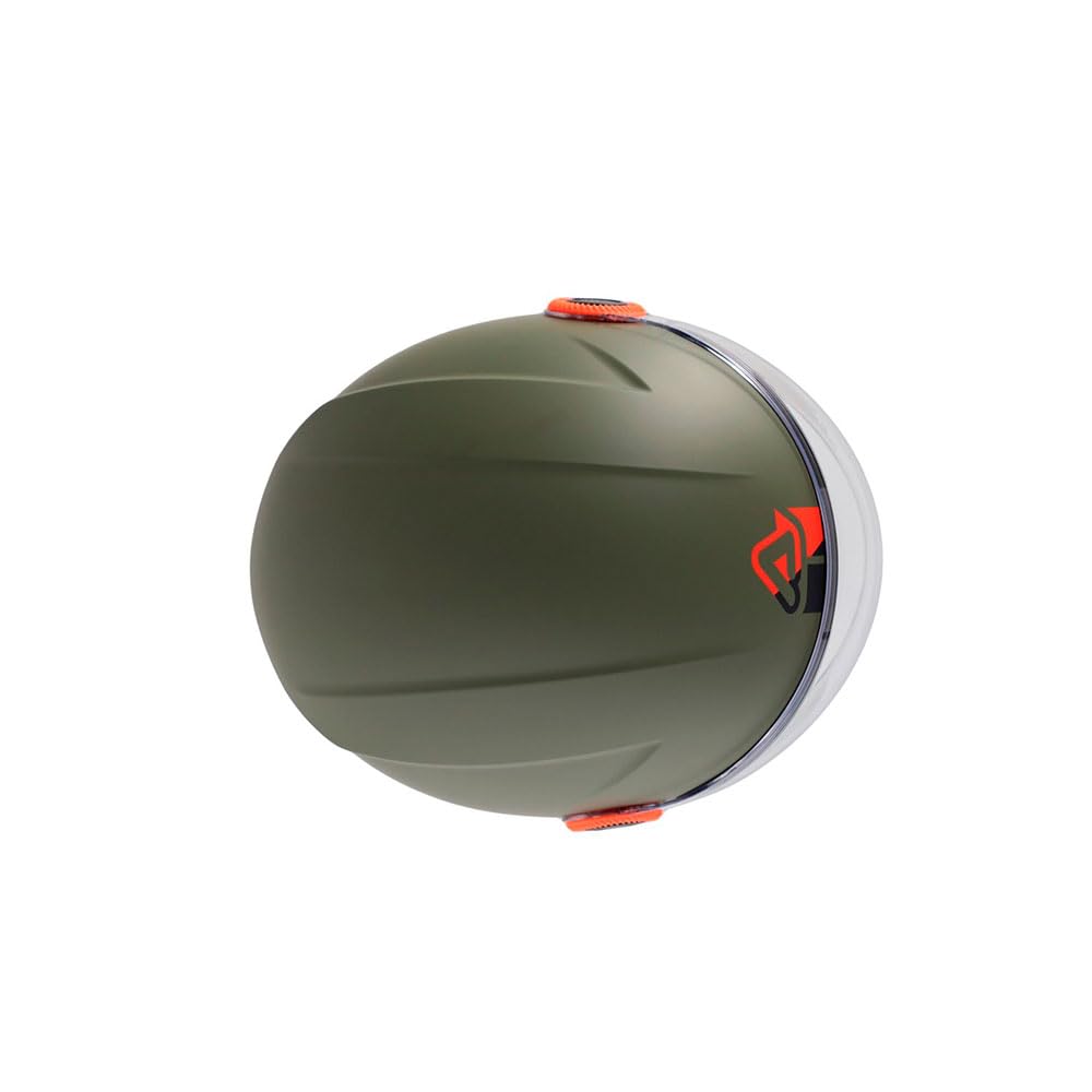 Acerbis Casco Jet Brezza con visera y homologación ECE 22.06 (verde militar opaco – Talla L)