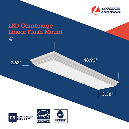 Image of Lithonia Lighting Cambridge 4' LED Kitchen Light Fixture, Cool White, Oak