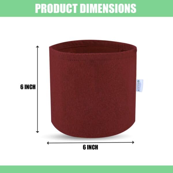 Image of OON Geo Grow Bag for Terrace and Flowers Vegetable Gardening, Premium Geo Fabric 450 GSM Plant Bags, Maroon Color, Eco Friendly Geo Fabric (5, Maroon, 6X6 INCH)
