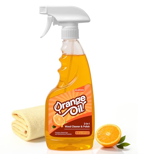 Alofoyo 2-in-1 Wood Cleaner Furniture Polish - Natural Orange Oil Spray Protect Wood Surface Safely Enhanced Furniture Restorer Finish Cabinets Tables Antique Floor 16oz Total
