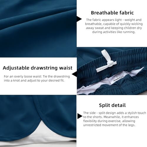 Image of MEILONGER Girls Swim Shorts 2 in 1 Bathing Suits Kids Quick Dry Boardshort Bottoms Swimming Swimwear with Compression Liner