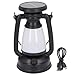 LED Vintage Lantern, 1500Ah Stepless Dimmable Portable Multifunctional Decorative Light Hanging Battery Power Lighting Tool with Solar Panel for Indoor Outdoor Camping Garden (L)