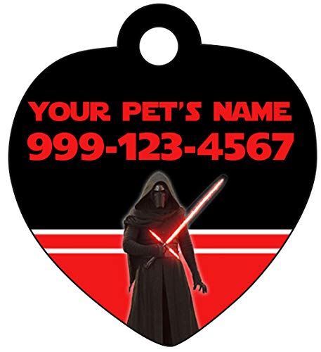 InstaPetTags Disney Star Wars Kylo Ren Pet Id Tag for Dogs & Cats Personalized w/Name & Number - //coolthings.us