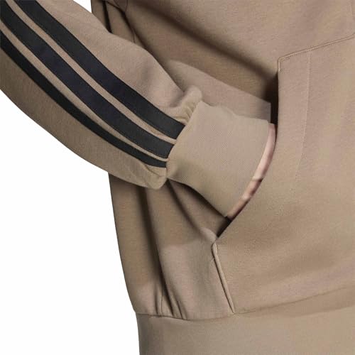 Image of adidas Mens Essentials 3-Stripes Fleece Hoodie Casual Outerwear Casual - Green