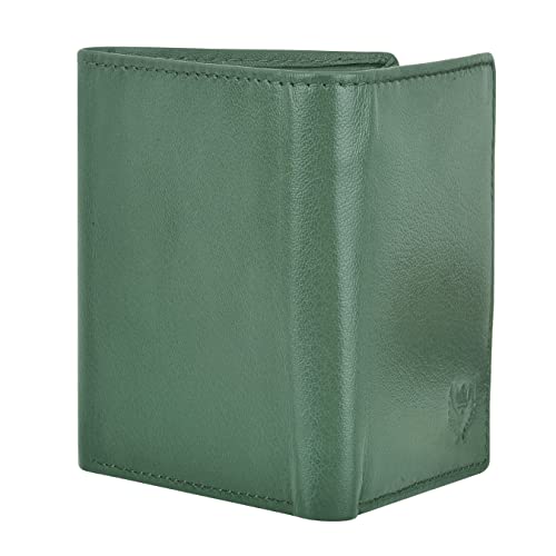 Image of LORENZ Trifold Closure Forest Green RFID Blocking Leather Wallet for Men with ID Slot | Soft Nappa Top Grain Men's Leather Wallet | GL-15