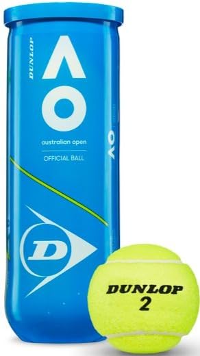 Dunlop Australian Open (AO) Tennis Balls - 3 Ball Can (2-24 Cans Available)