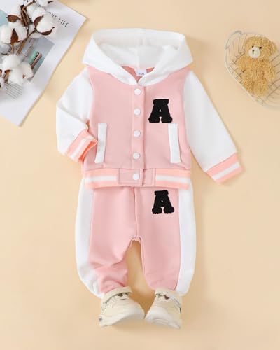 Infant Toddler Baby Girl Clothes Long Sleeve Graphic Hoodie Sweatshirt Pant Set Cute Fall Winter Newborn Outfits2