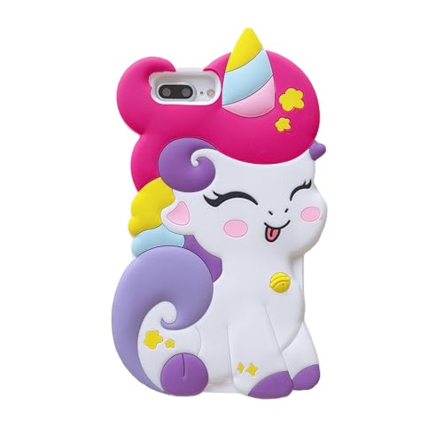 Wifantien 3D Cute Unicorn Soft Case for iPhone 7Plus/8Plus/6s Plus/6 Plus 5.5' - Kawaii Fashion Character Unicorn Horse Kids Girls Women Silicone Case