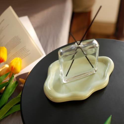 Image of Jewelry Dish Trinket Tray for Women, Ring Dish Holder, Unique Cloud Shape Ceramic Plate Cute Things Vanity Aesthetic Room Decor Mother's Day Birthday (Mint Green)