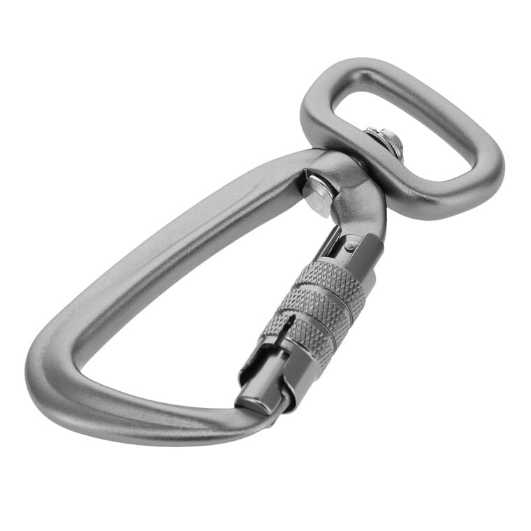 Buckleguy.com C5820 Gun Metal, Twist Lock Swivel Carabiner, Aluminum