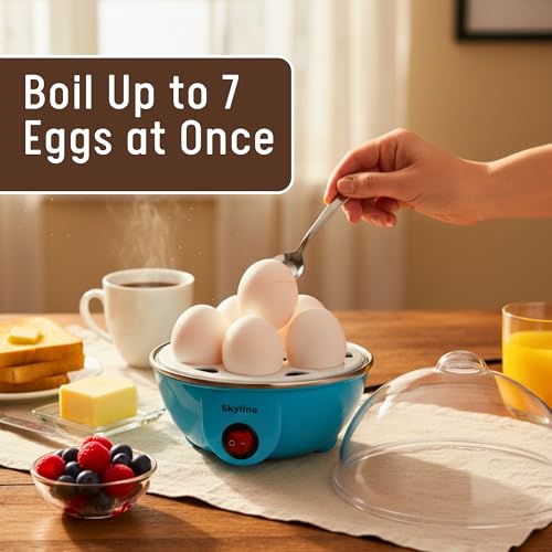 Image of Skyline 350 Watt Electric Egg Boiler, Quick & Easy Egg Cooker with BPA-Free Plastic