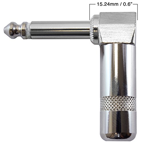 Gls Audio 1/4" Right Angle Plugs Ts Mono Heavy Duty Style For Speaker Cables, Patch Cables, Snakes - Male 1/4 Inch Phono 6.3Mm Phone Plug Bulk - 10 Pack #TOP3