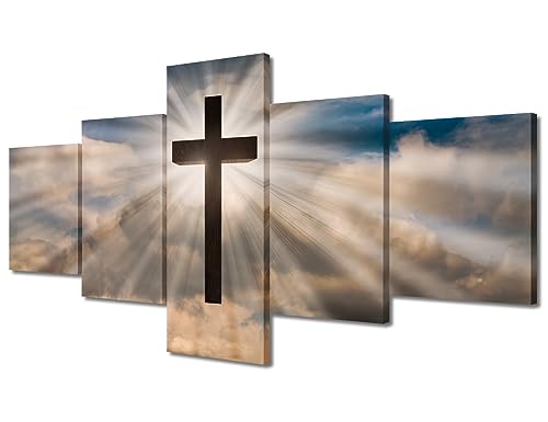 Impressions sur toile de Jésus-Christ : décoration murale religieuse 5 pièces