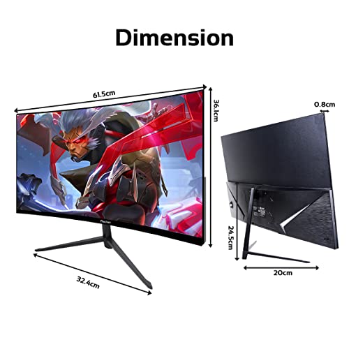 Prechen 27 Zoll Ultra-Thin Bezel Curved 165Hz/144Hz Gaming Monitor, VA,1800R,Computer Display FHD 1920x1080P PC Bildschirm,DisplayPort,HDMI, USB,AMD FreeSync Premium, 2ms,3000:1,Eye Care,VESA – Bild 8