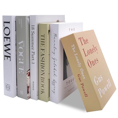 6Pcs Decorative Fake Books Set Fashion Hardcover Display Books for Home Décor - Foldable Faux Book for Coffee Table Bookshelf Office - Stacked Modern Decorative Book Set