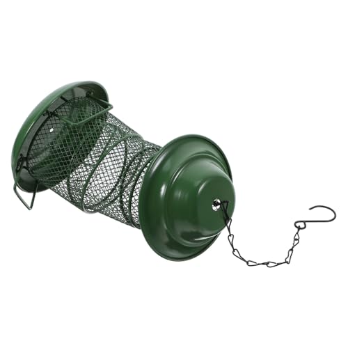 Happyyami Outdoor Hanging Bird Feeder Space-Saving Single Layer Mesh Feeder for Gardens Balconies and Patios Design for Easy Viewing and Feeding of Wild Birds