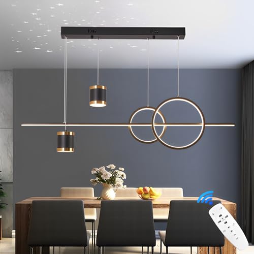 Qiaomao Moderne Dimmable Suspension LED 120cm Hauteur Réglable Lustre de Table à Manger 49 W Ciel étoilé Suspensions D'éclairage Intérieur Lustre Salon avec...