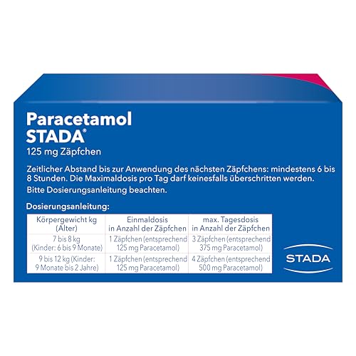 Paracetamol Stada 125 mg Zäpfchen für Schmerzen und Fieber