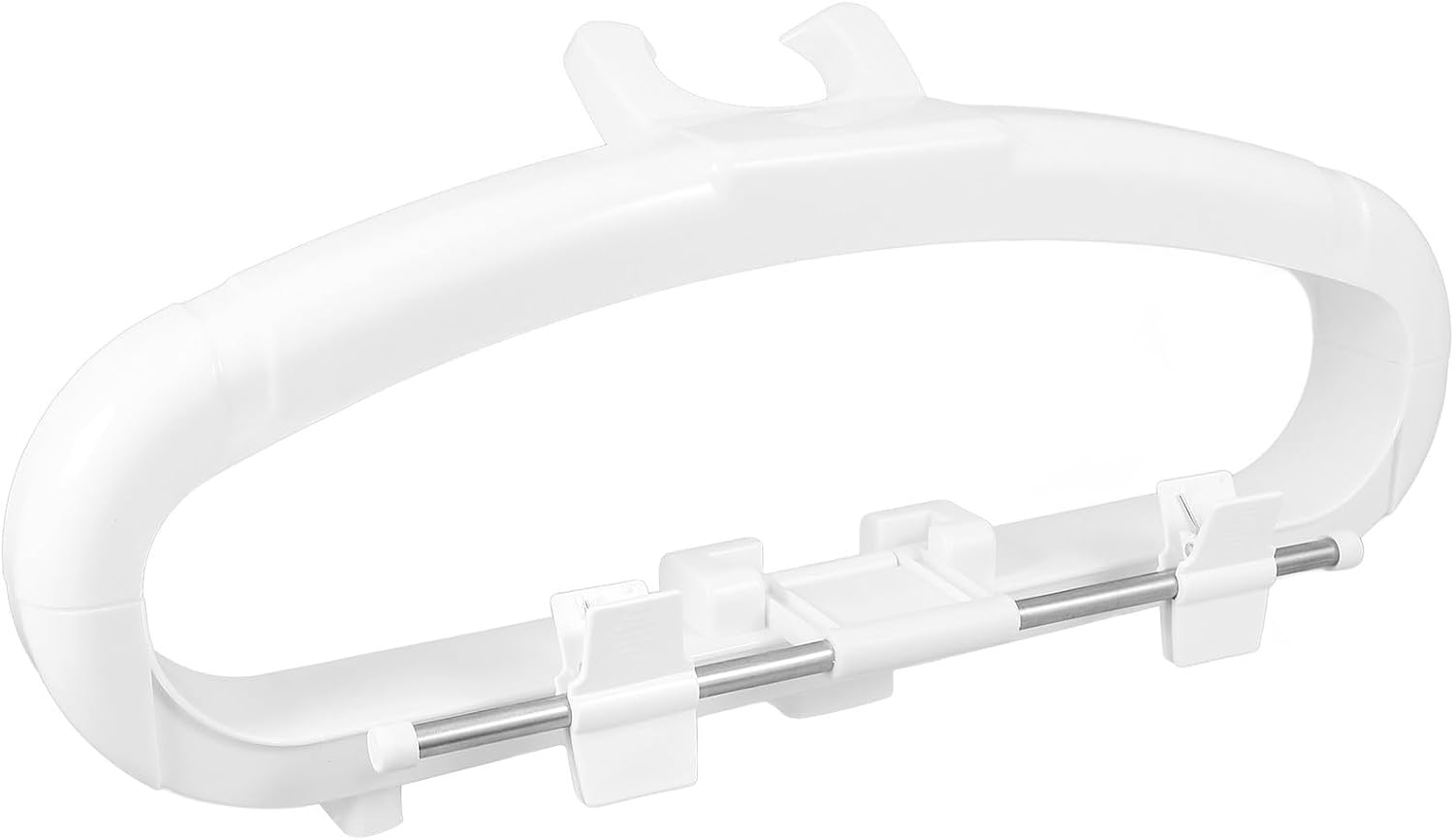Toddmomy Steamer Garment Hanger with Pants Clips, Plastic White Rack