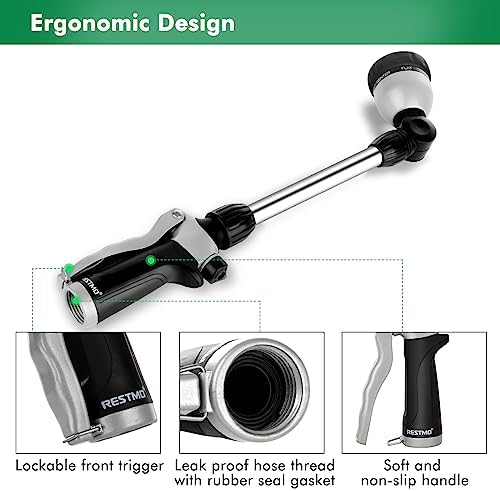 RESTMO Heavy Duty Metal Hose Wand, Watering Wand for Garden Hose — view 3