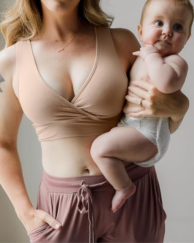 Image of Kindred Bravely French Terry Racerback Nursing & Sleep Bra, Maternity Bra | Breastfeeding bra, wire free, crossover pull aside access, super soft and stretchy, Supportive, for pregnancy & postpartum