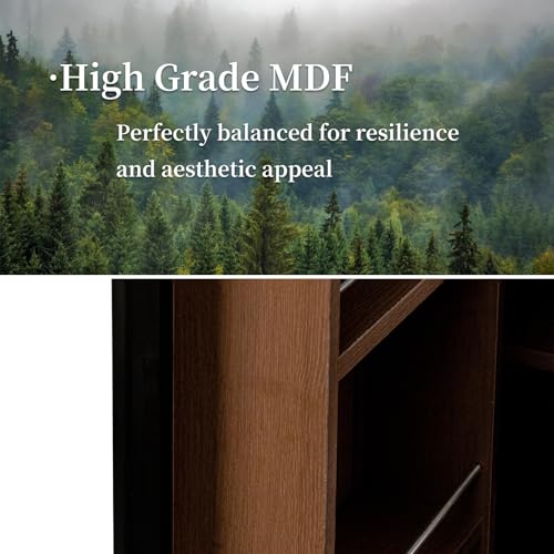 Image of 22 in Deep Kitchen Pantry Storage Cabinet with Doors and Shelves Wood Grain | Tall, Large Cupboard for Food
