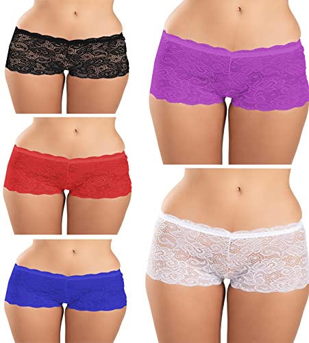 Image of FIMS - Fashion is my style Cotton Lycra Net Boy Short Panty for Womens, Mid Rise, Satin, Hipster Panties, Daily Use, Back and Front Coverage, Brief, See Main Image to Check How Many Panty You Will Get