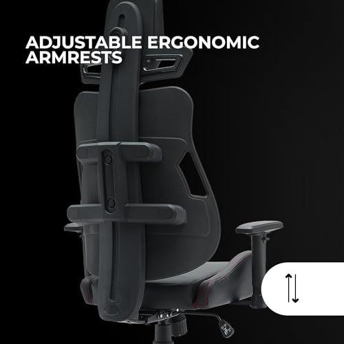 MGC-ELITE, Sedia Gaming Ergonomica, Schienale Flessibile Adattivo, Braccioli Regolabili 2D, Seduta Reclinabile, Finitura in Similpelle, Sedia Ufficio Ruote XL, Pistone Gas Classe 4, Rosso - Sedia gaming - Immagine 2