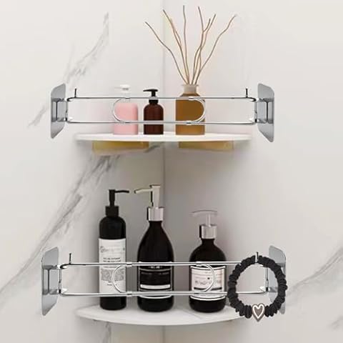 Eudaemiles RV Shower Corner Storage Bar, Adjustable Stainless Steel Rod for Corner Shelves in Camper, 7-13 Inches RV Bathroom Organization Must Have Accessories - 2 Packs Cover
