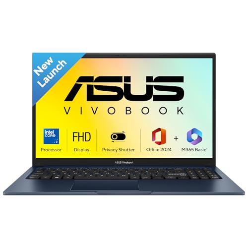 Image of ASUS Vivobook 15 (2026),Intel Core 3 100U (i3-14th Gen),Intel iGPU, 8GB /512GB, FHD, 15.6 inch(39.6 cm),Windows 11,M365 Basic(1 Year)* Office 2024,Quiet Blue,1.7 Kg, X1504VAP-BQ1322WS,Thin & Light Laptop