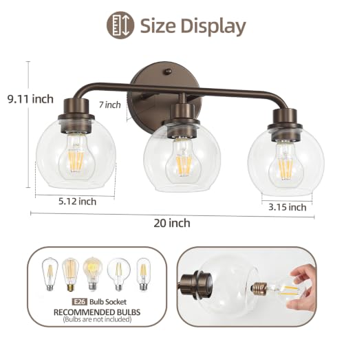 Image of Bathroom Light Fixtures Oil-Rubbed Bronze Vanity Light 3 Light