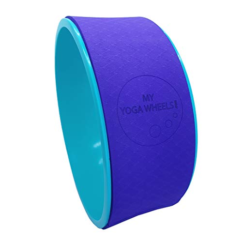 MyYogaWheels Large 15.5" Yoga Wheel for Stretching and Back Pain (Green + Purple)