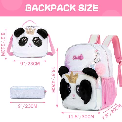Mochilas de lantejoulas fofas Meetbelify para meninas Mochilas escolares com lancheira Estojo de láp