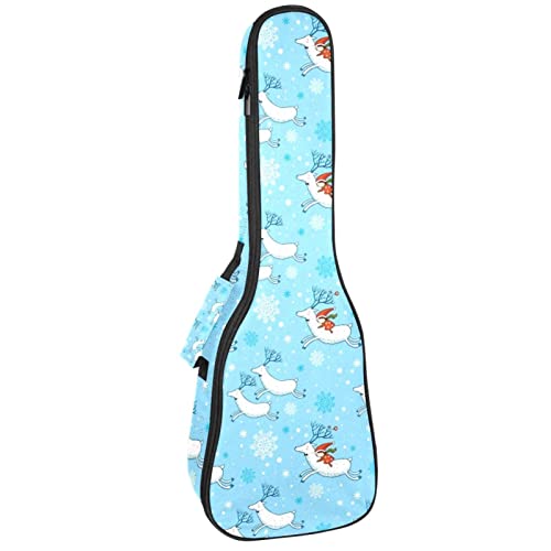 Housse pour ukulélé de Noël avec cerfs et housse pour ukulélé soprano ténor concert 68 cm Épaisseur 10 mm - Les Beatles, Paul McCartney, John Lennon, RIngo Starr, George Harrison Housse pour ukulélé de Noël avec cerfs et housse pour ukulélé soprano ténor concert 68 cm Épaisseur 10 mm