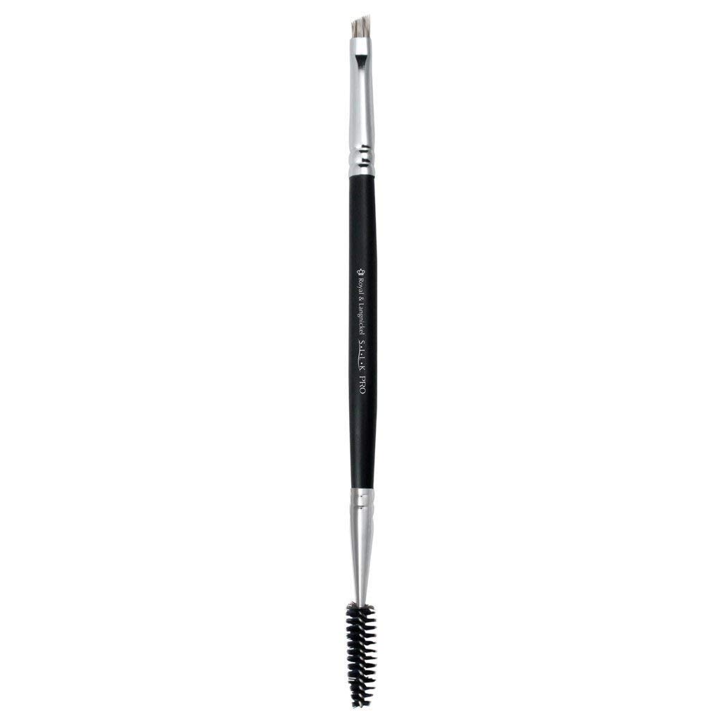 Royal & Langnickel Silk Pro Angled Brow and Lash Definer Double Ended Brush with Lash Applicator, Black