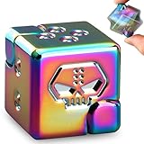 Dice Fidget Spinner Toys Cube for Kids Adults, Metal Infinity Cube, Anti-Anxiety Fidget Block with Case, EDC 2 in 1 Office Desk Gadgets, Birthday Stocking Stuffer Goody Bag Filler Gift for Boys Men