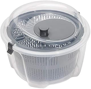 Chef Aid Clear Plastic Salad Spinner Measuring 24.5cm x 16cm, 4.4 Litre Capacity with easy spin mechanism