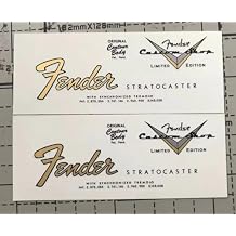 2PCS Suitable For Fender Custom Shop Electric Guitar Head Logo Water Transfer Printing Trademark Sticker, RemovableFilm ST64