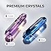 Crystal Healing Tuning Fork Set with Healing Crystals, Purple and Blue Set, Storage Pouch,Multi-Frequency Tuning Fork Kit for Sound Therapy, Meditation,Chakra Balancing, and InstrumentTuning